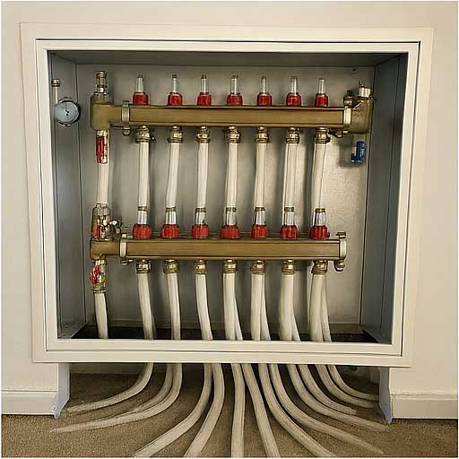 Heizungsrohre werden angeschlossen