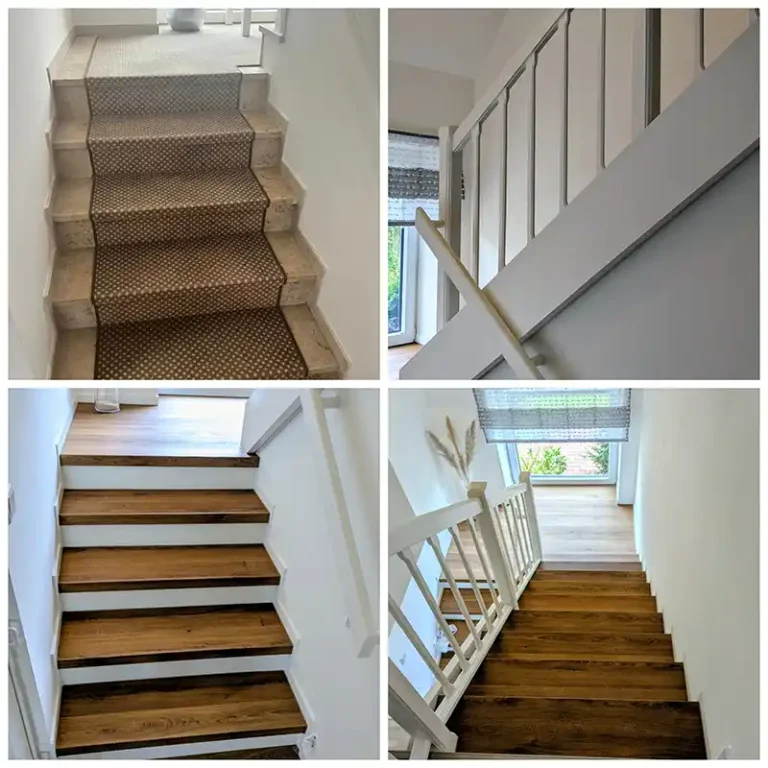 Treppe in Kiel 
vorher Teppich jetzt Vinyl